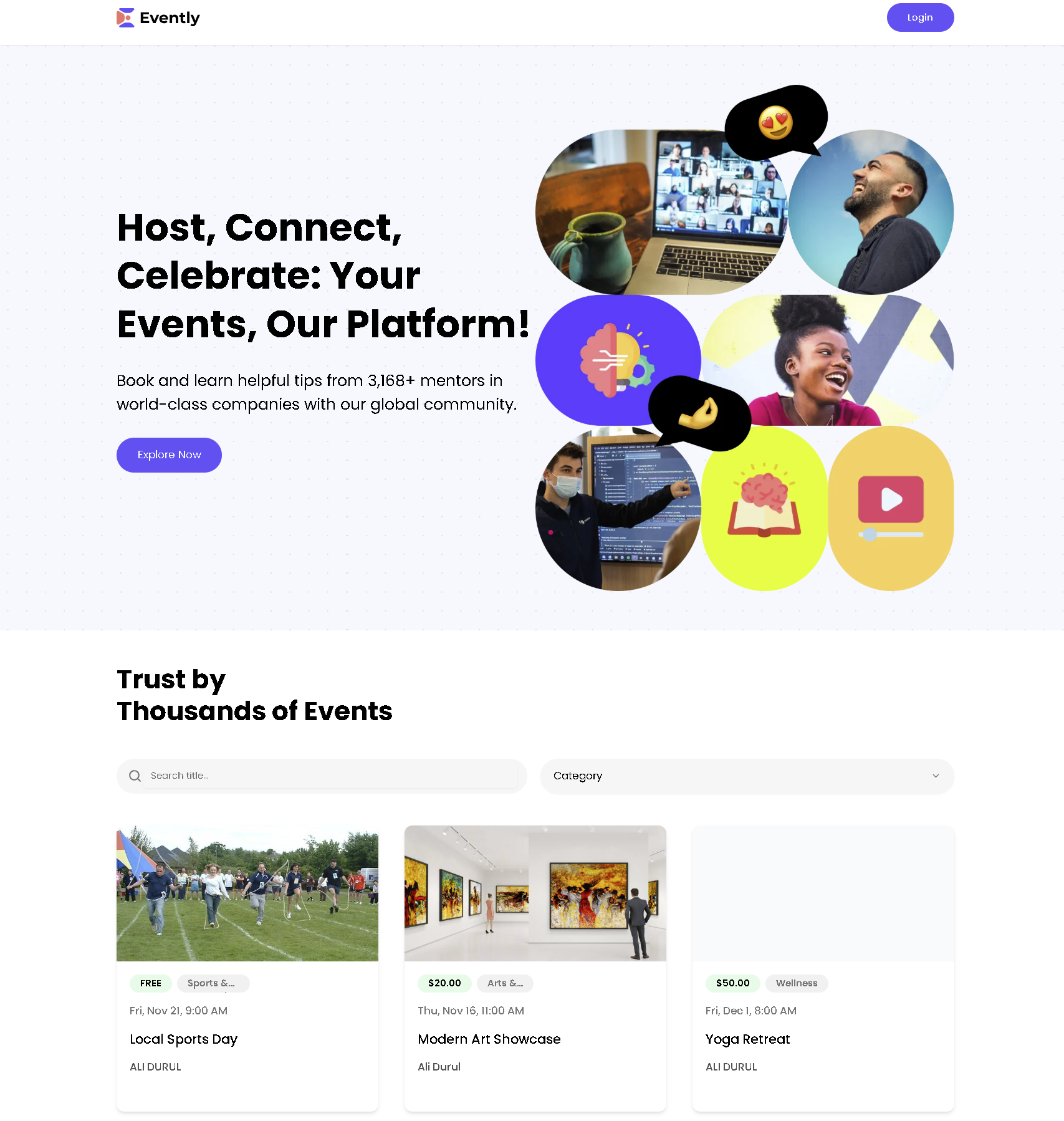 Evently Web Application
